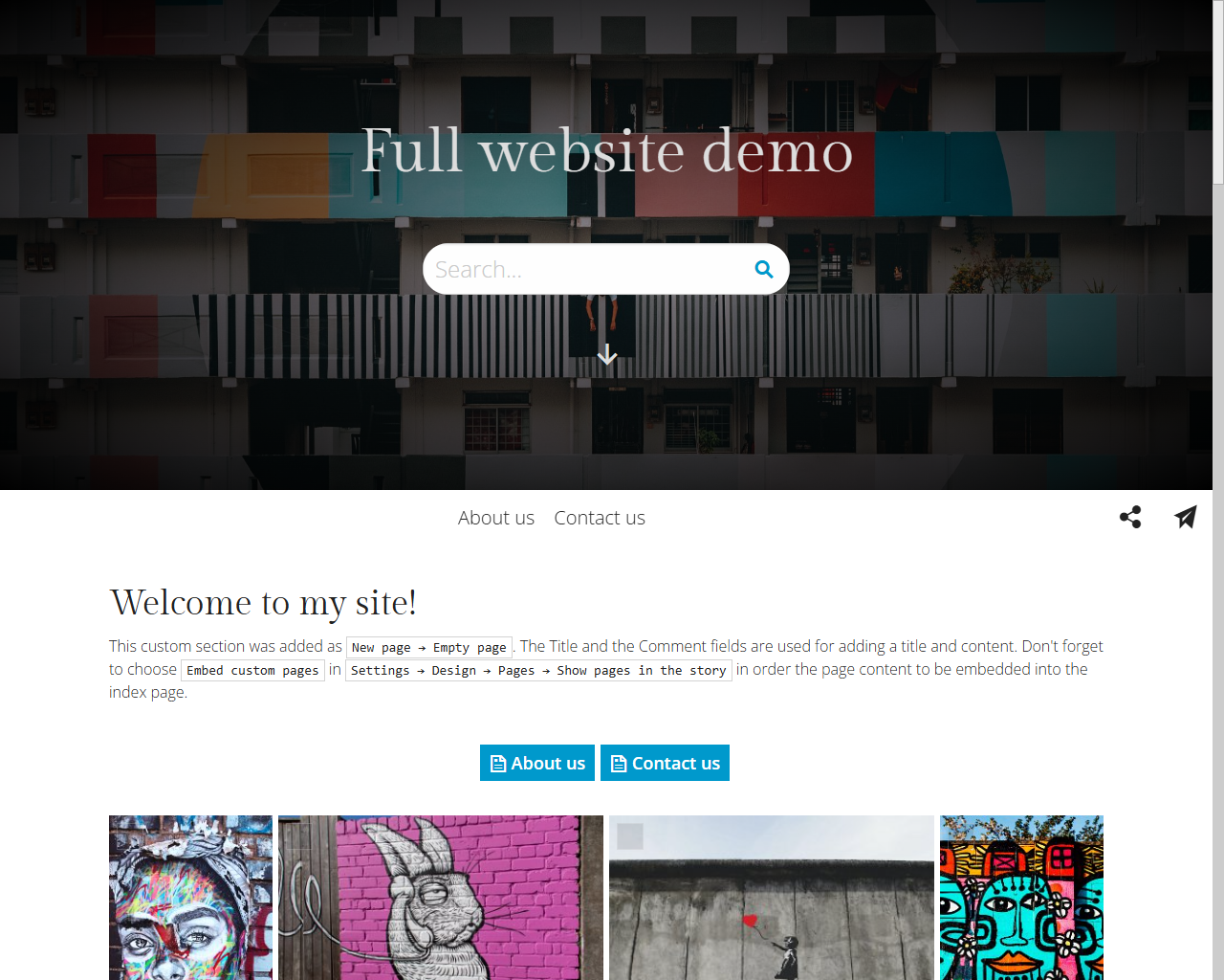 Full website demo