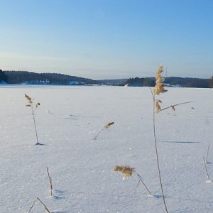Ladoga lake in winter.